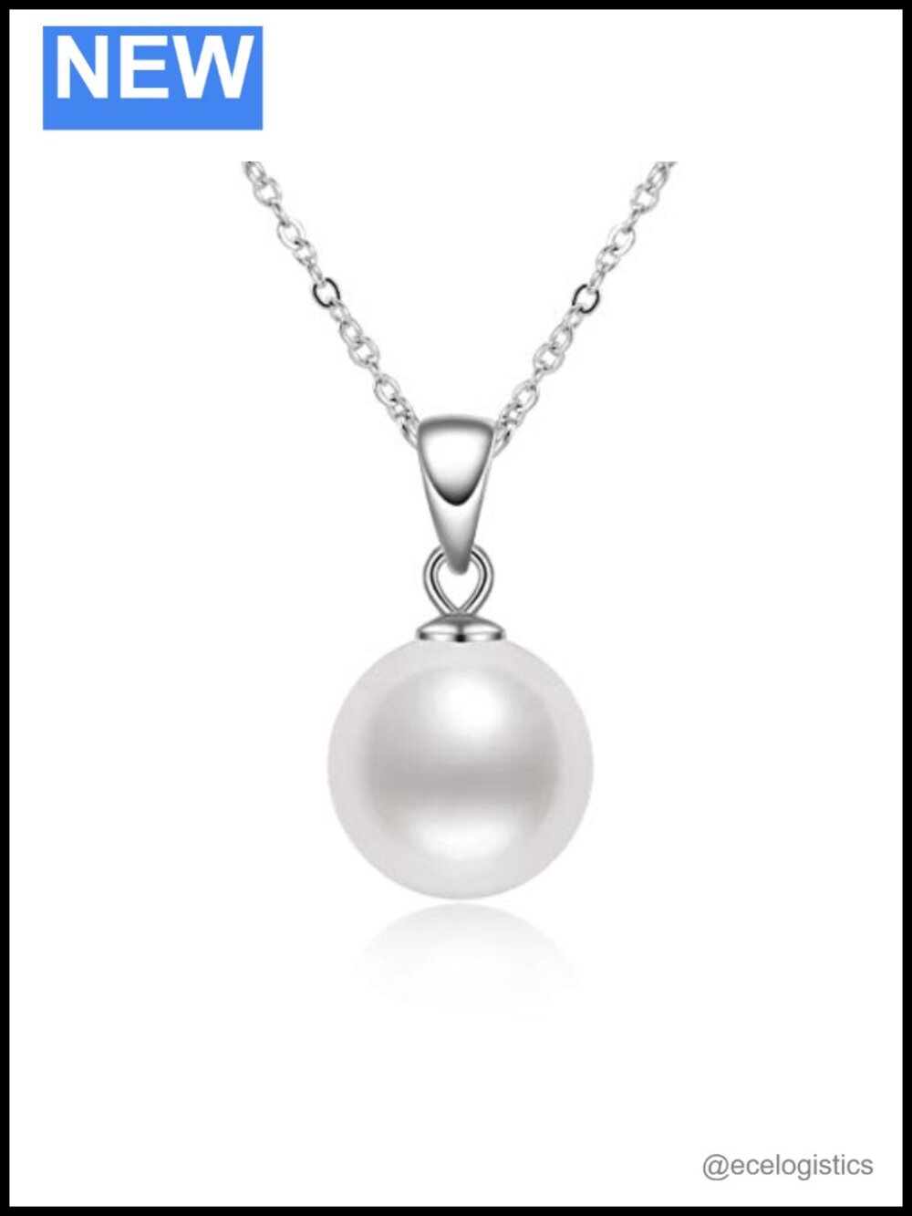925 Sterling Silver Freshwater Pearl Pendant Necklace 18"